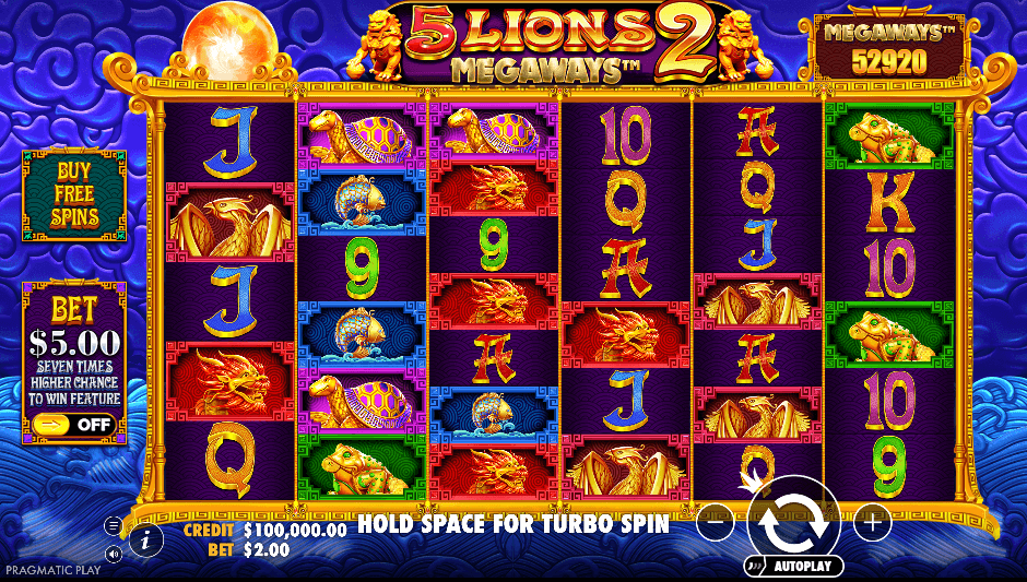 5 Lions Megaways 2 (Pragmatic Play) Image 1